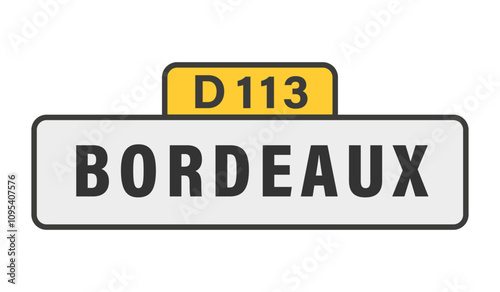 BORDEAUX, D113, panneau entrée d'agglomération, (symbolique)