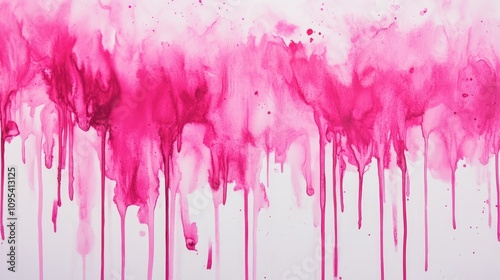 Abstract Pink Watercolor Dripping Paint Design