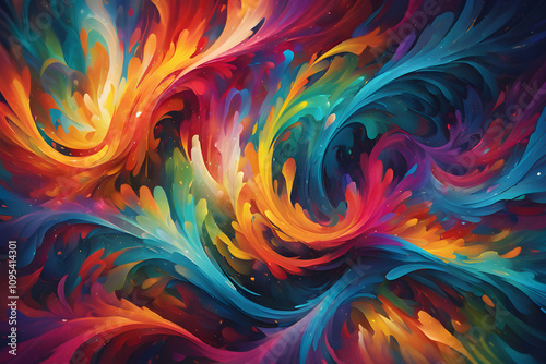 Abstract background texture displaying a spectrum of vibrant colors intertwining in a visually appealing manner