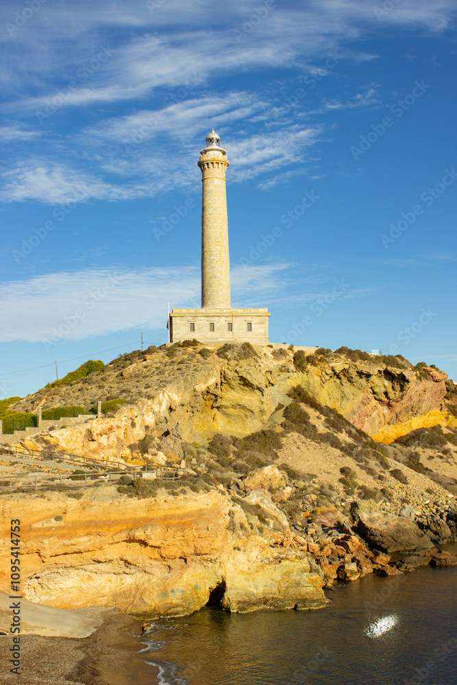 Fototapeta premium View of Cabo de Palos lighthouse near Mar Menor Spain