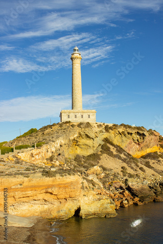 View of Cabo de Palos lighthouse near Mar Menor Spain