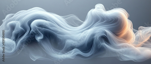 Abstract Fluid Forms, Swirling Smoke, Ethereal Texture