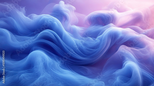 Abstract Swirling Blue and Pink Smoke Texture