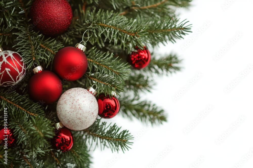christmas fir tree decoration top view isolated on white christmas fir tree decoration top view isolated on white