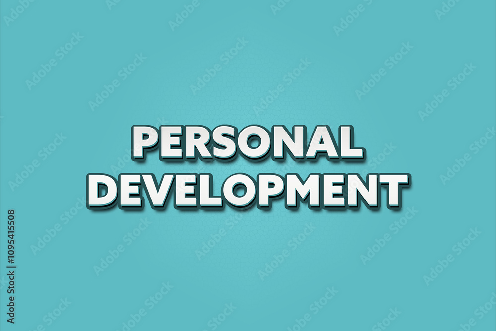 personal development. A Illustration with white text isolated on light green background. personal development. A Illustration with white text isolated on light green background.