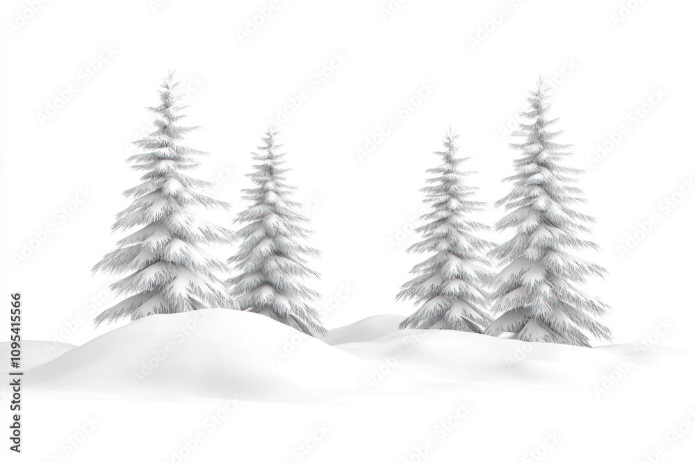 Fototapeta premium Snow Covered Trees in a Winter Landscape