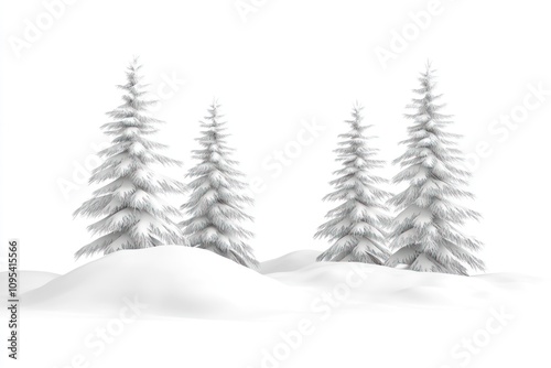 Snow Covered Trees in a Winter Landscape