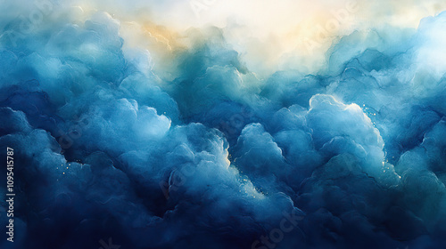 Abstract Blue Smoke Cloudscape
