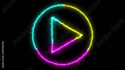 Wallpaper Mural Animation of glowing portal play button icon. Press to play. Start button sign. Music play button icon. Torontodigital.ca