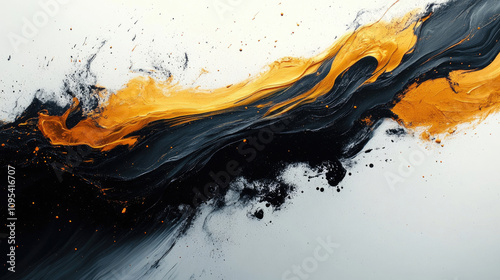 Abstract Blue and Orange Paint Splash