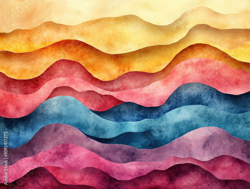 Abstract Colorful Paint Splashes and Waves