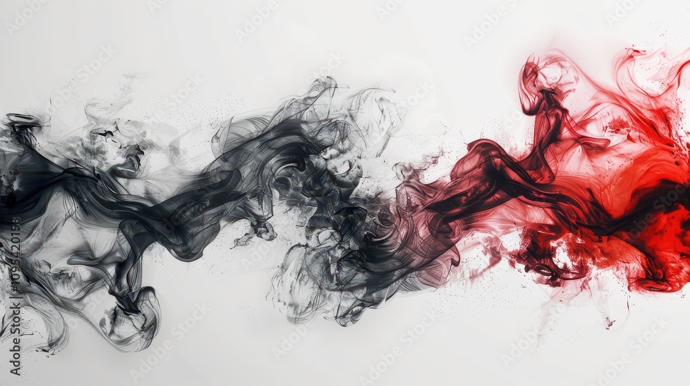 Fototapeta premium Abstract Gradient of Colorful Smoke on White Background