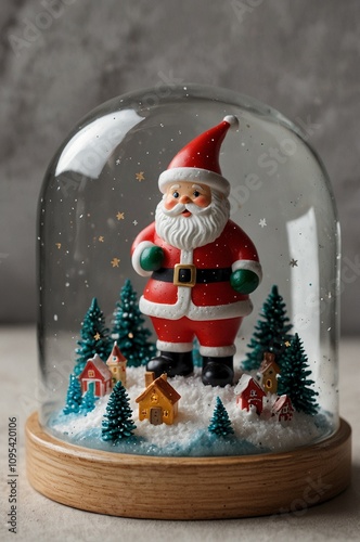 New Year's souvenir snow globe with backlight Santa Claus