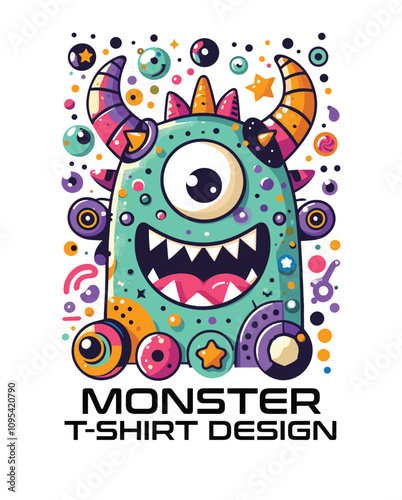 Monster Vector T Shirt Design  photo