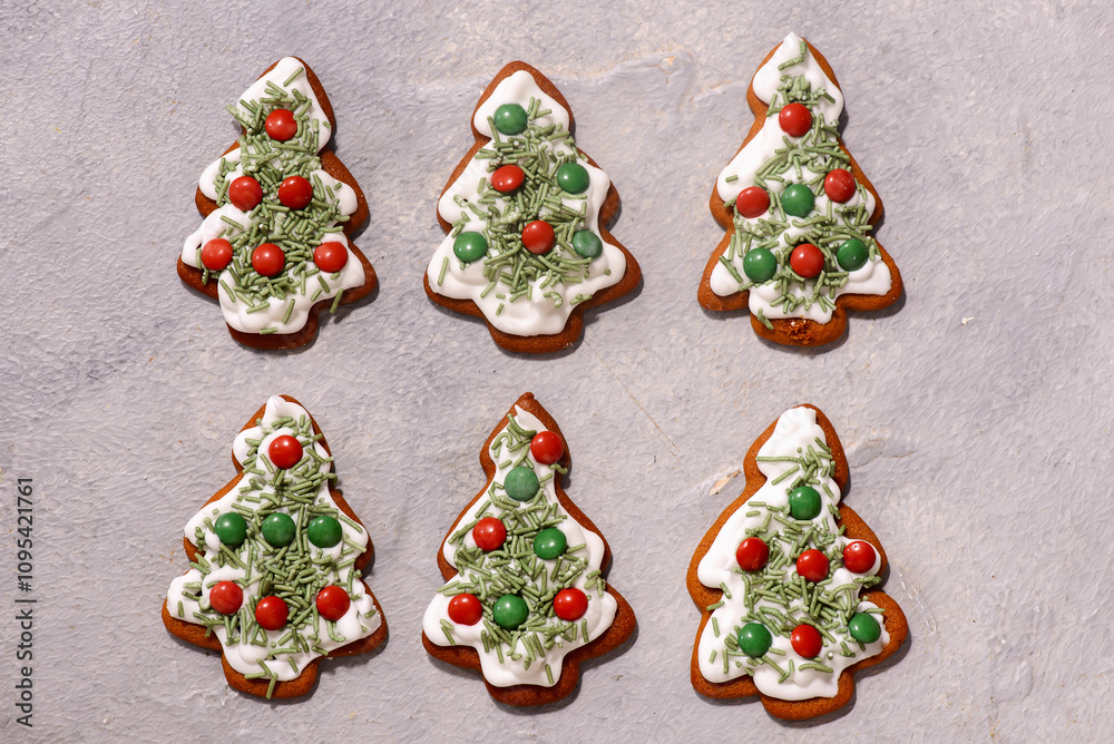 GINGERBREAD on a Christmas rustic background GINGERBREAD on a Christmas rustic background