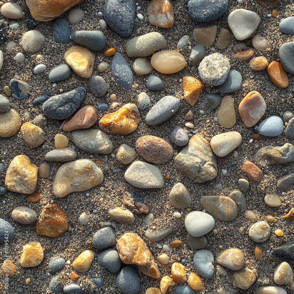 Smooth Beach Stones on Sand Smooth Beach Stones on Sand