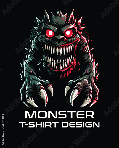 Monster Vector T Shirt Design  photo