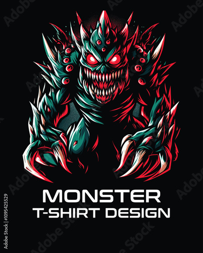 Monster Vector T Shirt Design  photo