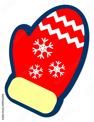 Winter mittens icon, Christmas isolated symbol, Xmas symbol on transparent background.  PNG illustration