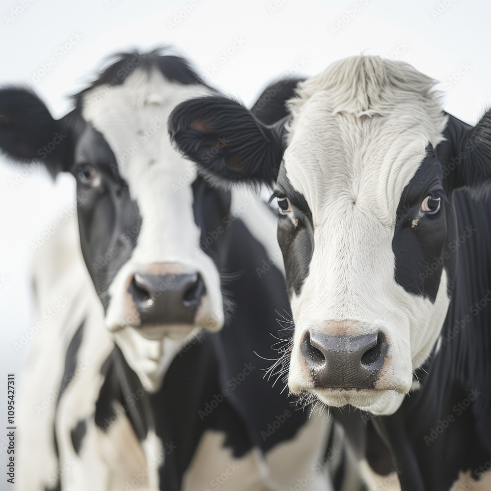 Black and white Holstein cows on a farm. Black and white Holstein cows on a farm.