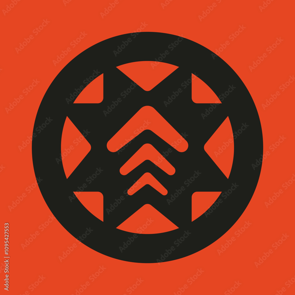 Logotipo geométrico abstracto isologo símbolo circular