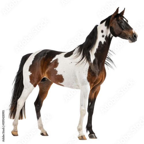Fototapeta Naklejka Na Ścianę i Meble -  Single Brown horse Picture animal on a white background
