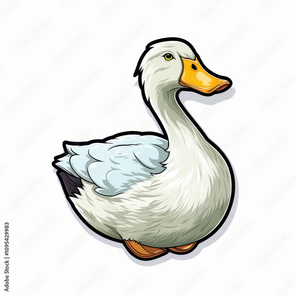 Digital Illustration of a Colorful Duck Sticker Design Digital Illustration of a Colorful Duck Sticker Design