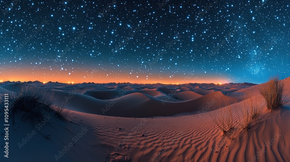 A person stands on a sandy desert dune A person stands on a sandy desert dune