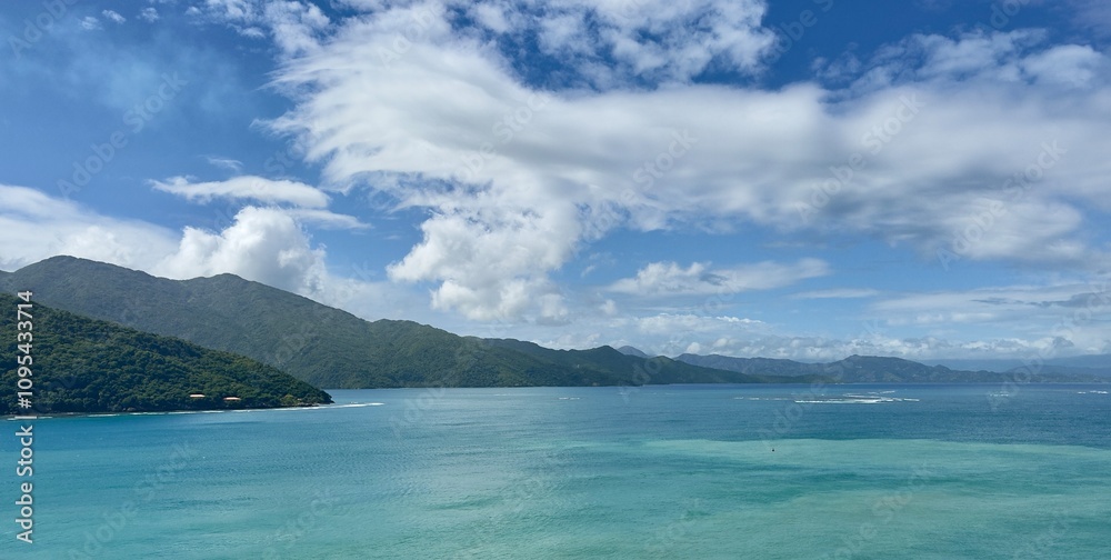 Scenic view of the turquoise caribbean off the coast of Labadee Haiti Scenic view of the turquoise caribbean off the coast of Labadee Haiti