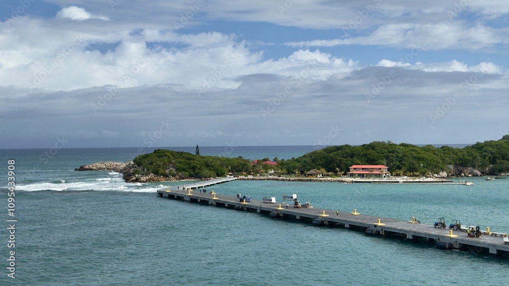 Cruise ship pier for Labadee, a resort on the north shore of Haiti Cruise ship pier for Labadee, a resort on the north shore of Haiti