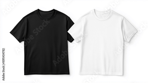 black and white blank t-shirts for mockups.