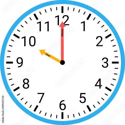 Analog clock showing time illustration 