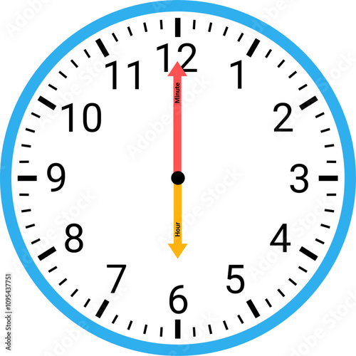 Analog clock showing time illustration 