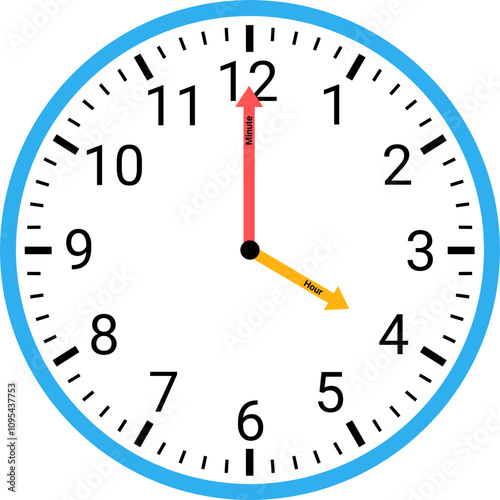 Analog clock showing time illustration 