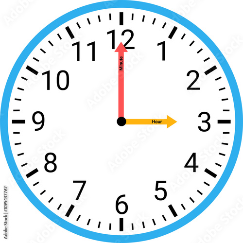 Analog clock showing time illustration 