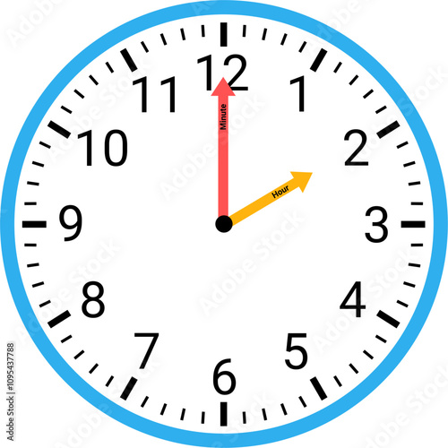 Analog clock showing time illustration 