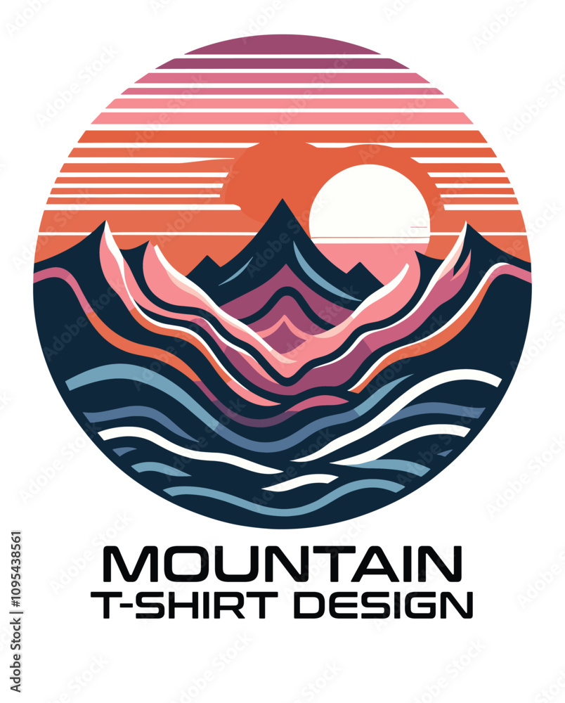 Fototapeta premium Mountain Vector T Shirt Design