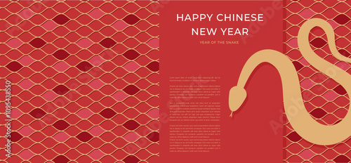 Adobe IllustrSet of 2025 Chinese new year, year of the snake banner templates design with modern geometric style snake. happy lunar new year. Translation happy Chinese new yearator Artwork