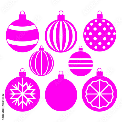 Sets of Christmas ball colorful icon set on white background