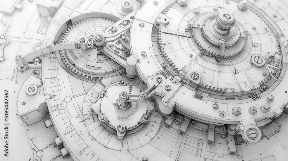 Close-up of intricate clockwork mechanism, gears, and springs. Close-up of intricate clockwork mechanism, gears, and springs.
