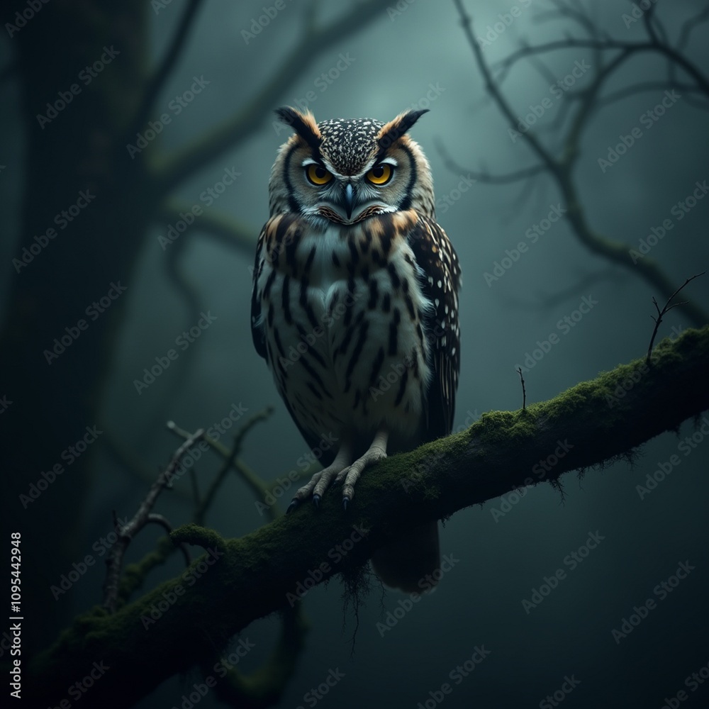 Fototapeta premium owl on tree