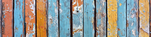 Wallpaper Mural An up-close shot of a rustic wooden fence, with intricate patterns and peeling paint. Torontodigital.ca