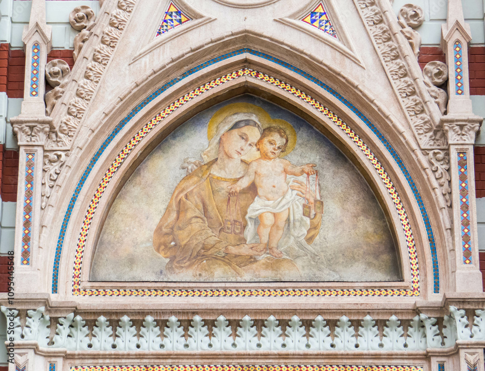 Obraz premium Virigin Mary and Baby Jesus, Sanctuary of Our Lady of Carmen, Bogota, Colombia