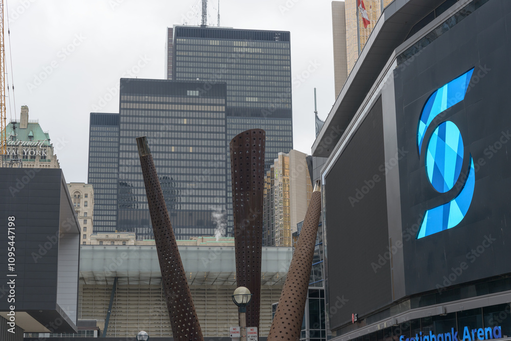 office buildings (TD-Centre) and LG digital advertising billboard on ...