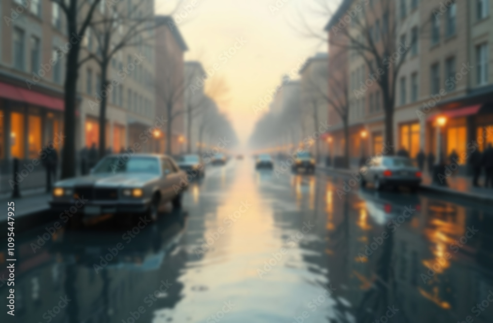 Fototapeta premium Abstract blurred reflections through distorted glass with muted tones