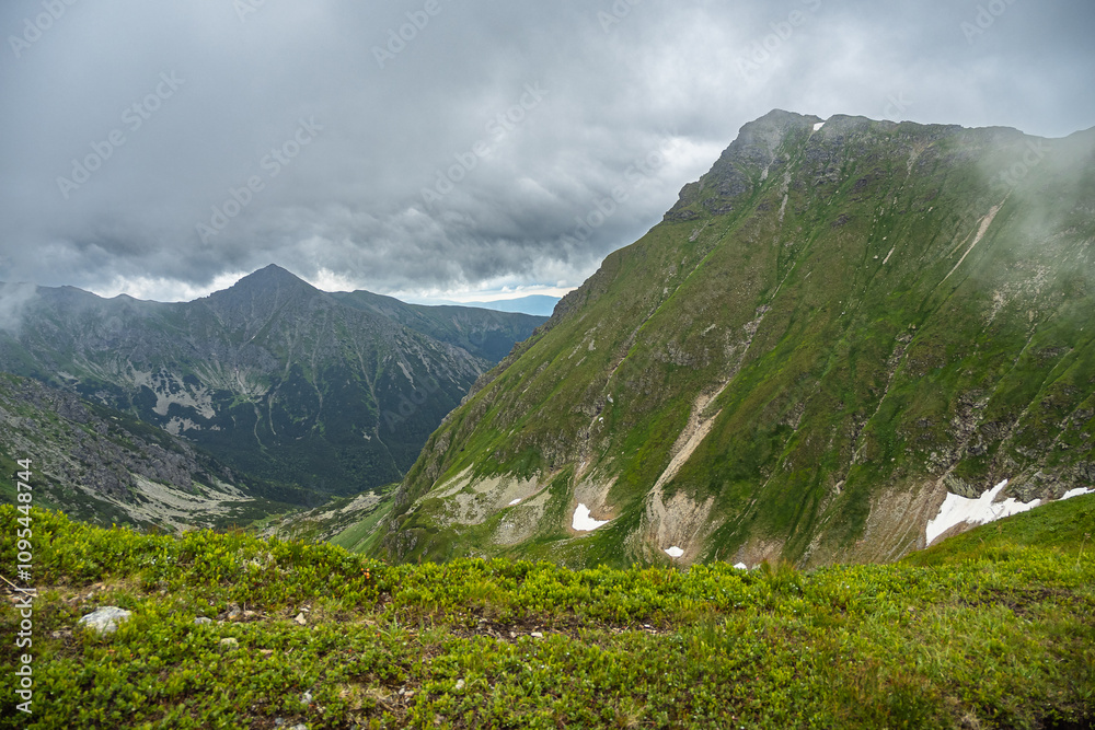landscape in the mountains, view of the Western Tatra Mountains - the Raćkowa valley