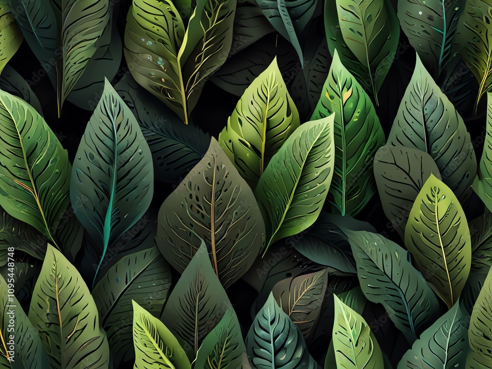 custom made wallpaper toronto digitalLush Tropical Leaves: A Symphony of Green