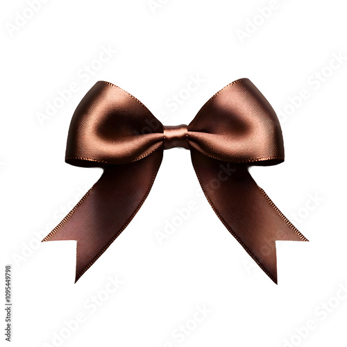 brown ribbon bow on transparent background