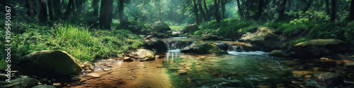 Secret Slope: A hidden hill, tucked away in the woods, revealing a secluded glade and crystal-clear stream.