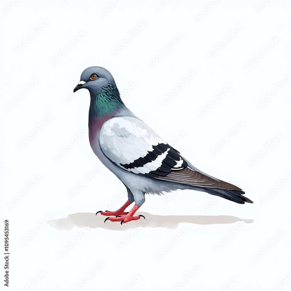 Pigeon Illustration on White Background Pigeon Illustration on White Background